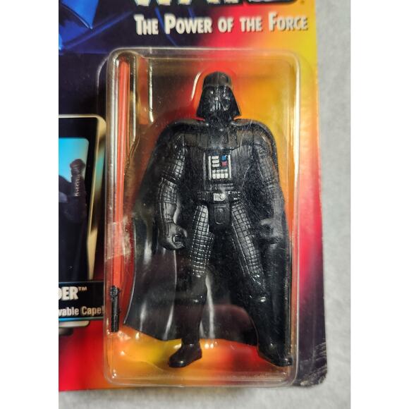 Star Wars Darth Vader Power Of The Force 1995 Red Card Long Lightsaber New - Picture 2 of 10